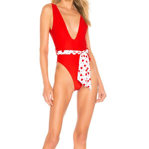 TULAROSA‎ CLAUDIA ONE PIECE SWIMSUIT SIZE XS RED